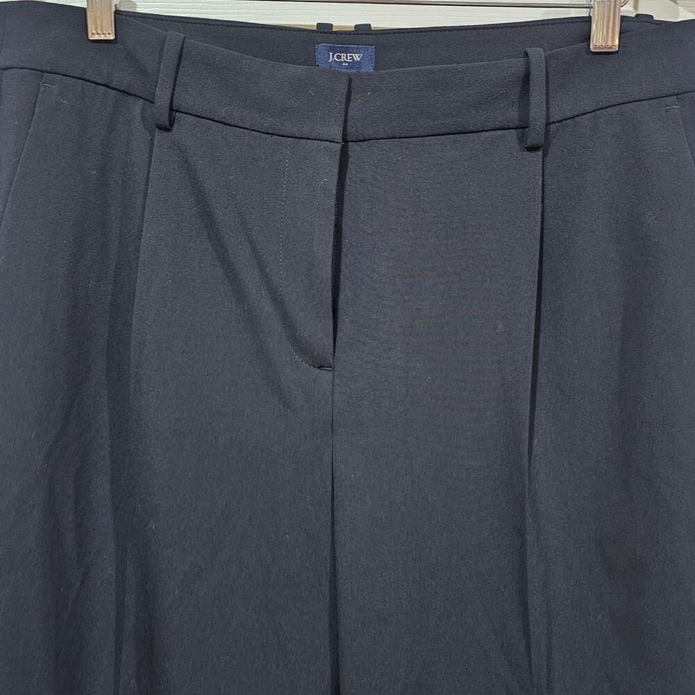 J.Crew Factory Pleated Trouser Pants High Rise Straight Black Leg Size 14 - Picture 6 of 7